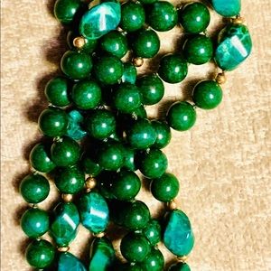 Genuine Malachite Necklace with Gold Spacers